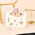 Cute cartoon blessing greeting card with encouraging illustration for message writing - Encouragement Jiayou Style