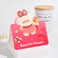 Süße rosa Klappkarte mit Cartoon-Bär für Kindertag, kreative Grußkarte und Glückwunsch - Blumenschaf (1231) / 10 Blatt Set