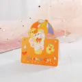 Jolie carte de vœux d'anniversaire dessin animé avec motif chat arc-en-ciel orange - Chat avec Parapluie (2312) / 1 Pièce/Pack