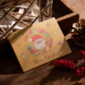 Tri-fold Christmas greeting card with Santa Claus illustration and Merry Christmas text - Santa Claus Style