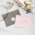 Florale wenskaart met goudstempel 'Best wishes' en een bijpassende grijze envelop. - Beste Wensen Bloemenstijl (Grijze Envelop)