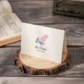 Vintage 'Best Wishes' greeting card featuring a floral design on a wooden slice - Wealthy Seeds (31)