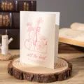Vintage aesthetic greeting card with pink violin illustration and 'All the best' text - All the Best / 10 Sheets Set
