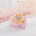 Carte de vœux ours de dessin animé avec texte Sweet Dreams en finition violette - Ours doux rêves (2312) / Pack de 1 Pièce