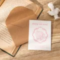 Retro kraft paper envelope with pink 'Happy and sweet' greeting card - Happy and Sweet / With Envelope and OPP Bag