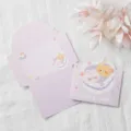 Jolie carte de vœux lapin et ours violet avec enveloppe assortie pour messages écrits - Amis Sucrés (1561)