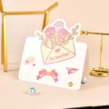 Leuke roze rozen wenskaart voor Dag van de Leraar met een uniek 'To teacher' ontwerp - Hou van je Leraar Stijl