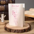 Vintage Good Luck greeting card with a pink moon and rose dreamcatcher illustration - Good Luck / 10 Sheets Set