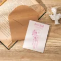 Vintage kraft paper envelope with a pink moon and rose design greeting card for gifts - Good Luck / With Envelope and OPP Bag