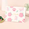 Charming peach pattern greeting card featuring elegant gold foil lettering for gift giving - Peach