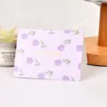 Purple floral greeting card with gold foil Serendipity text and tulip patterns. - Tulip Serendipity Pattern