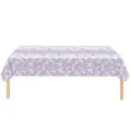 Détail du motif d'écailles de sirène pastel et des éléments marins sur une nappe - Nappe 137*274cm