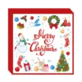 Detailansicht von Weihnachts-Papierservietten mit bunten Aquarell-Festmustern. - Servietten (24er-Pack)