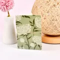 Elegante tarjeta de felicitación floral verde con letras doradas 'I love you' regalo - Te Amo (Pintura al Óleo Estampado en Oro)