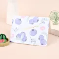 Cute blueberry pattern folding gift card with gold foil text for flower shop and baking - Blueberry