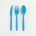 Ensemble de couverts de fête en plastique bleu ciel avec couteau - Couteau de Table / Lot de 24
