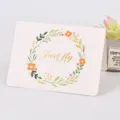 Elegant folding greeting card featuring a floral wreath and gold foil Just Fly text. - Just Fly / 10 Pieces/Pack