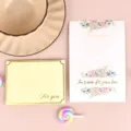 Elegante tarjeta de felicitación floral con texto For You en pan de oro y sobre a juego - Solo Para Ti (Mi Sincero Amor) / Sobre Estampado en Oro + Bolsa OPP