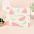 Cute watermelon themed greeting card featuring elegant gold foil lettering design. - Watermelon