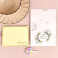 Elegantes tarjetas de felicitación bronceadas para San Valentín y cumpleaños - Nunca Rendirse En Esta Vida / Sobre Estampado en Oro + Bolsa OPP