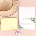 Elegantes tarjetas de felicitación con estampado dorado 'For You' y 'Good Luck' para regalos - Buena suerte / Sobre Estampado en Oro + Bolsa OPP