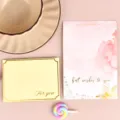 Elegantes tarjetas de felicitación con dorado y diseños 'For You' y 'Best Wishes' para regalo - Mis Mejores Deseos Para Ti / Sobre Estampado en Oro + Bolsa OPP