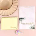 Elegantes tarjetas de felicitación con pan de oro For you y diseño de mensaje Best wishes - Niño Más Feliz / Sobre Estampado en Oro + Bolsa OPP