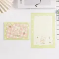 Cute cartoon bear stationery set with light green floral envelope and lined writing paper - Flying Panda / 8 Envelopes + 16 Lined Sheets + 10 Stickers