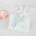 Elegant hand-painted tulip bouquet greeting card for Valentine's Day in light blue finish - Romantic Tulip / 10 Sheets Set