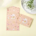 Bonito juego de tarjetas de felicitación rosa melocotón de tres pliegues con oso - Unicornio Feliz (Oso sobre Unicornio Estilo)