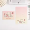 Cute cartoon rabbit stationary set with pink gradient envelope and lined letter paper - Letter / 8 Envelopes + 16 Lined Sheets + 10 Stickers