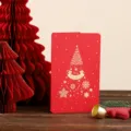 Elegante rote Vintage-Weihnachtskarte mit Goldfolien-Baum und 'Merry Christmas' Text - Weihnachtsbaum-Stil (15-Rot)