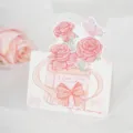 Elegant hand-drawn pink rose greeting card for Valentine's Day bouquets and gifts - Rose Gift / 10 Sheets Set