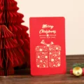 Rote Vintage-Weihnachtskarte mit eleganter Goldfolienprägung von Merry Christmas - Weihnachtsgeschenk-Stil (15-Rot)