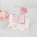 Romantic hand-drawn pink rose Valentine's Day greeting card for sweet messages of love - Pink Rose Wishes / 10 Sheets Set