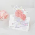 Elegant hand-drawn rose floral greeting card featuring a sweet romantic message - Purple Secret / 10 Sheets Set