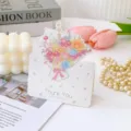 Edle 3D-Blumenstrauß-Grußkarte mit Thank You Botschaft für festliche Anlässe - Stil 8 (Gefalteter Blumenstrauß) / 10 Blatt Set
