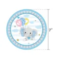 7-inch schattige olifant thema papieren bordje voor kinderfeestje en verjaardag - Papieren bord / 7 Inch / 16 Stuks/Verpakking