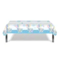 Vue détaillée de la nappe de fête éléphant bleu avec de mignons motifs de ballons - Nappe / 137*274cm