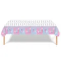 Nappe de fête gender reveal avec motifs de petits pieds de bébé roses et bleus. - Nappe (137*274cm)