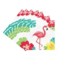 Serviettes avec imprimé flamant rose et feuilles de palmier pour les fêtes d'été - Serviettes Hawaïennes (20 Pièces)