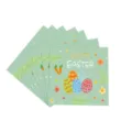 Vue détaillée de serviettes Joyeuses Pâques avec motifs d'œufs et de fleurs - Serviettes / Ensemble de 20 Pièces