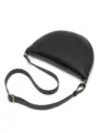 Bolso bandolera retro negro con forma de media luna y correa ajustable con hebilla - Estilo Negro (MG8042-3) / Negro