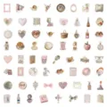 Juego de 60 pegatinas decorativas vintage estilo corte para diarios y manualidades - 60 Piezas/Paquete / Multicolor