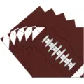 Gedetailleerd overzicht van papieren servetten met voetbalthema voor sportfeestjes - Bruine Servetten / Set van 20 Stuks
