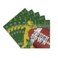 Servetten met Amerikaans voetbalthema, groen veld en Touch Down-ontwerp voor feesten - Groene Servetten / Set van 20 Stuks