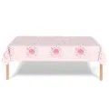 Vue détaillée de la nappe jetable rose thème soleil pour fête d'anniversaire - Nappe 137*274cm (1 Pièce/Lot)