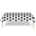 Nappe de fête sur le thème du football jetable avec motif hexagonal noir et blanc - Nappe de Football Classique / 137*274cm