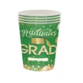 Détail de gobelets en papier jetables verts thème remise de diplôme avec motif GRAD - 16 Pièces/Paquet (Gobelets en Papier)