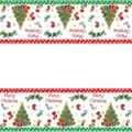 Weihnachtliches Serviettenmuster mit grünen Bäumen und Merry Christmas Schriftzug - Grüne Weihnachtstischdecke / 130x220cm